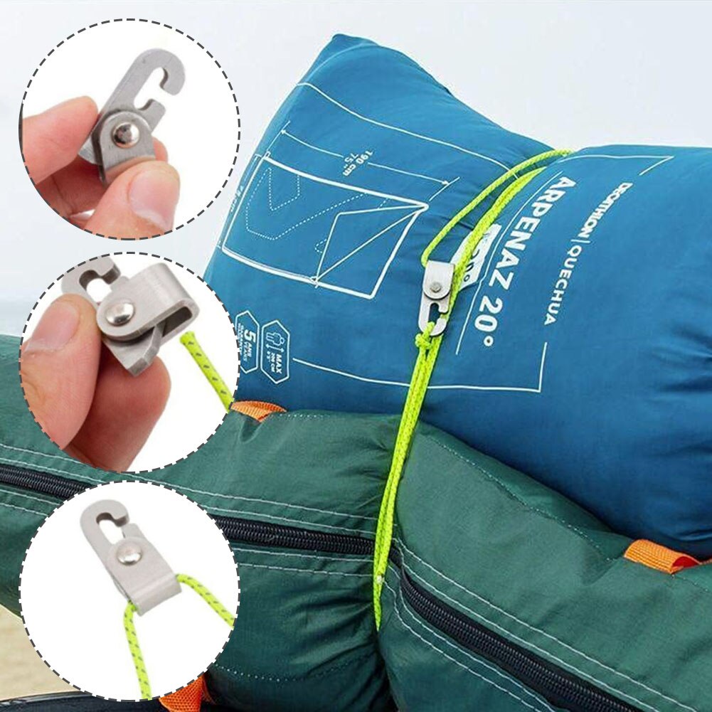 Cheap Goat Tents 4pcs Automatic Lock Hooks Multifunctional Free Knot Easy Fast Tighten Rope Accessories Camping Tent Self locking Hooks with 1pc   